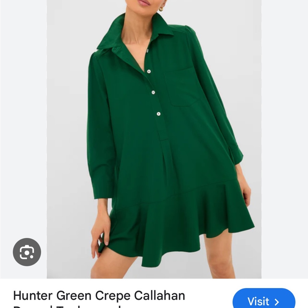 Tuckernuck Hunter Green Crepe Dress